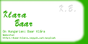 klara baar business card